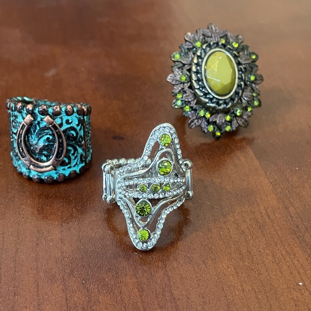 Set of Three Stretch Back Rings